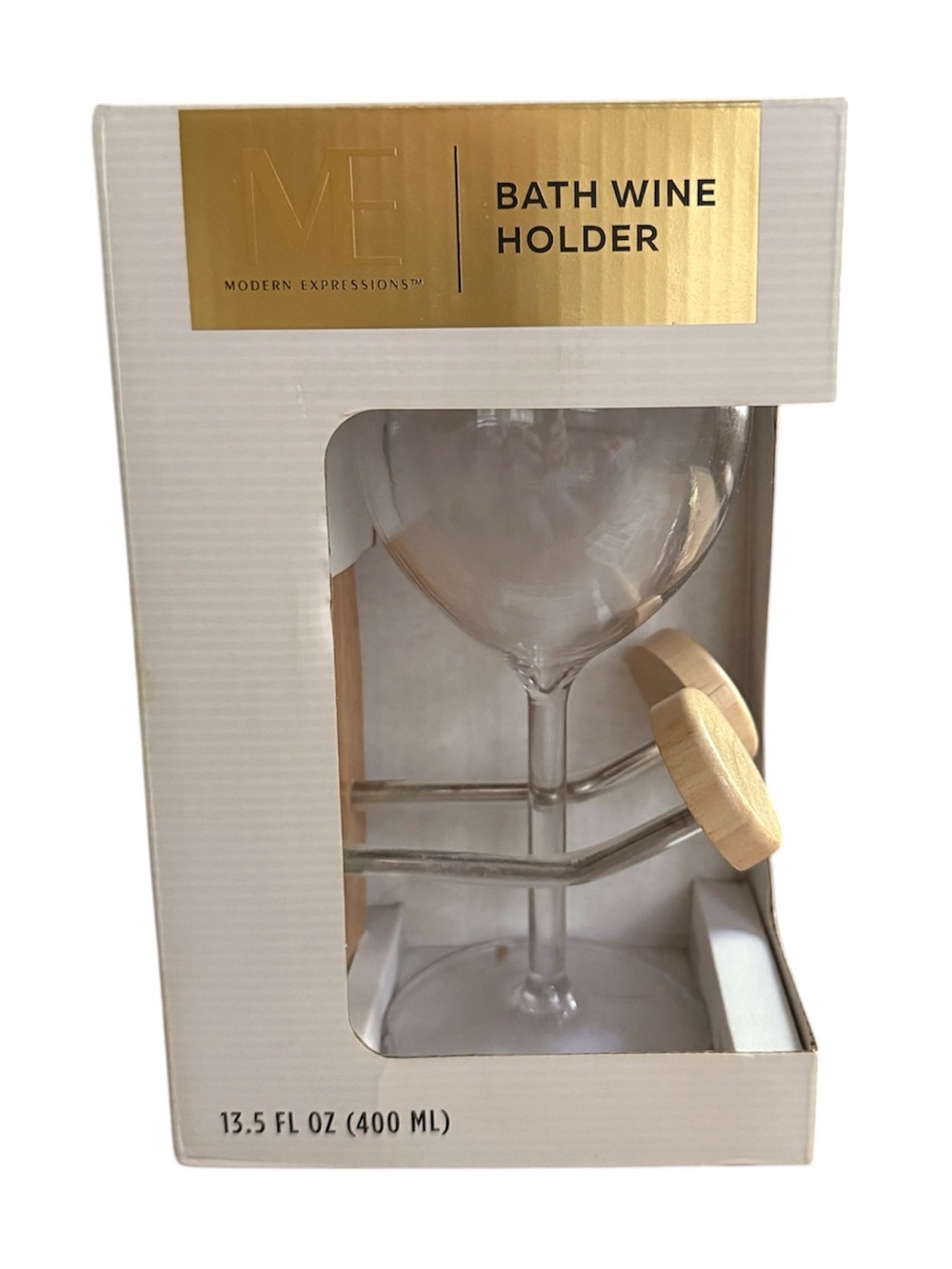 Expressions Bath Wine Holder with Light Wood Accents
